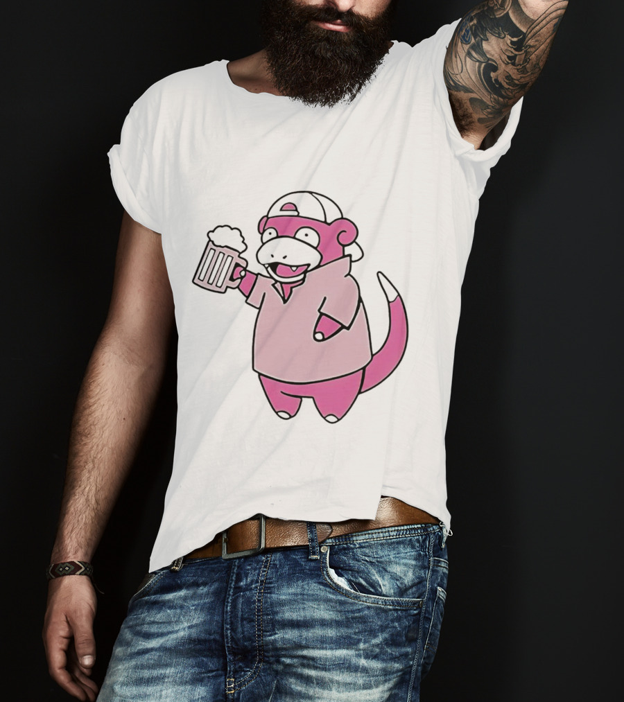 Slowpoke Pokemon Slowbro Frat Beer Cap T-Shirt