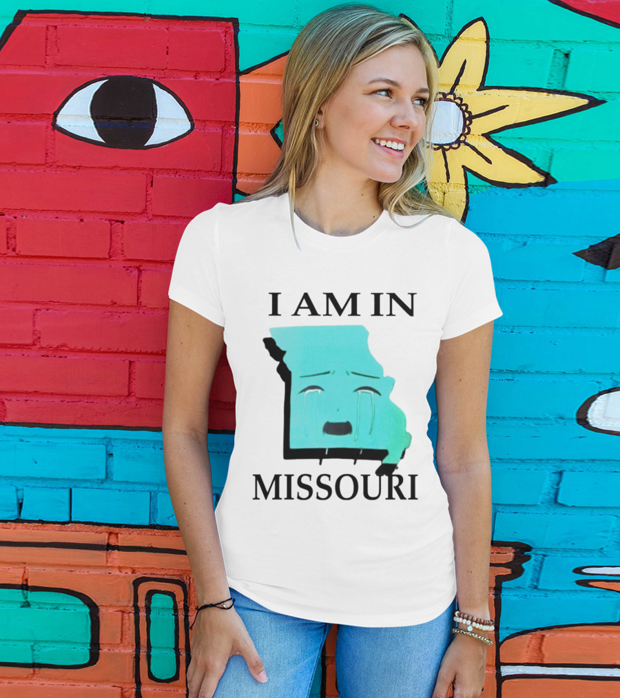 I Am In Missouri Crying Map Face T-Shirt