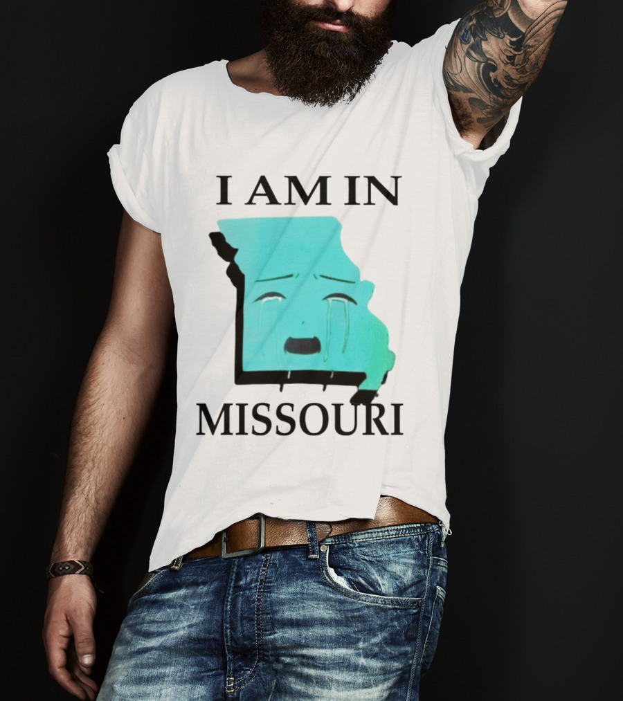 I Am In Missouri Crying Map Face T-Shirt