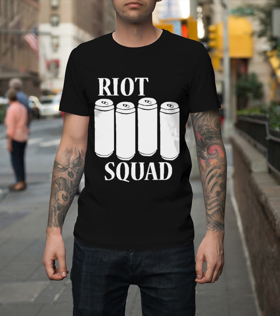 Riot Squad Beer Can Four Pack T-Shirt