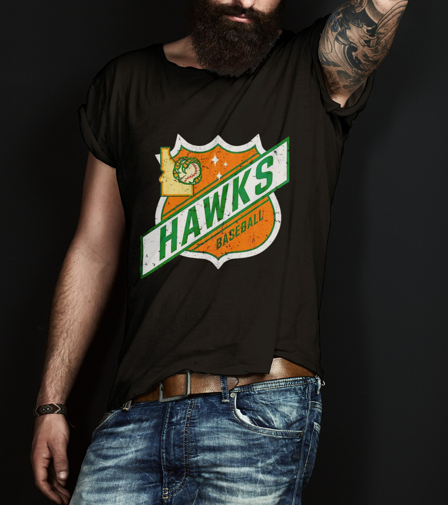 Hawks Baseball Idaho Highway Shield T-Shirt