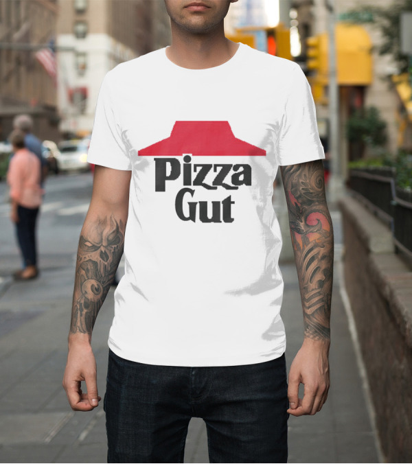 Shirt: Pizza Gut Parody Red Hat T-Shirt Pizza Gut Parody Red Hat T-Shirt