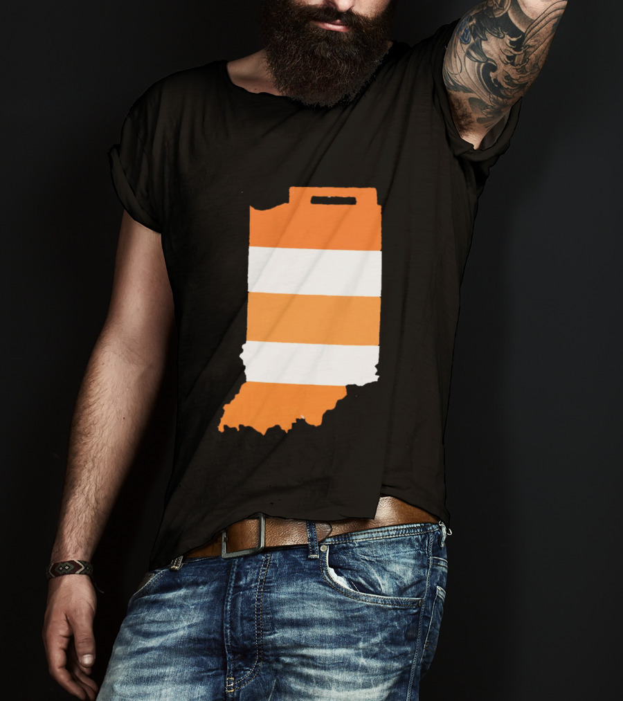 Indiana Under Construction Traffic Barrel Shape T-Shirt
