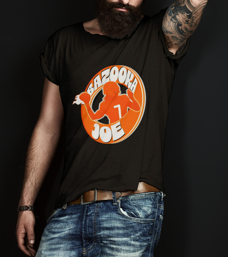 Bazooka Joe Tennessee Vols Silhouette With Number 7 Football Player T-Shirt