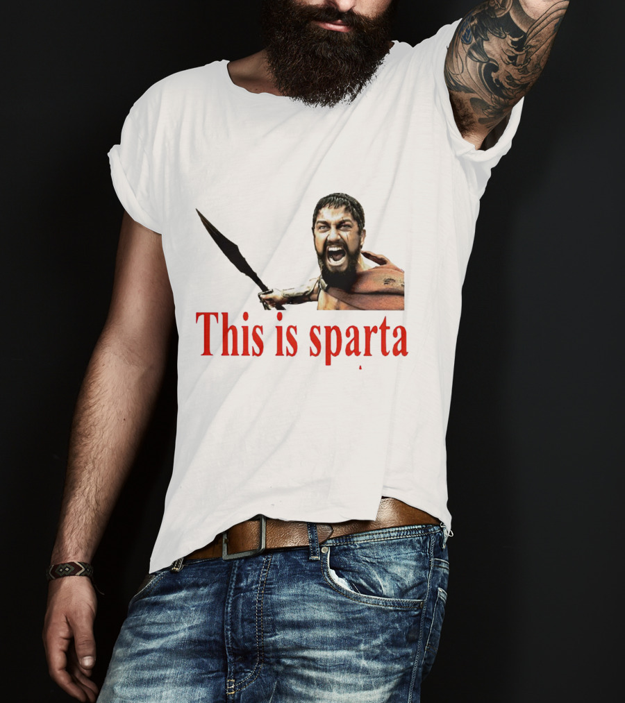 This Is Sparta Gerard Butler 300 Movie Scene Iconic Shout T-Shirt
