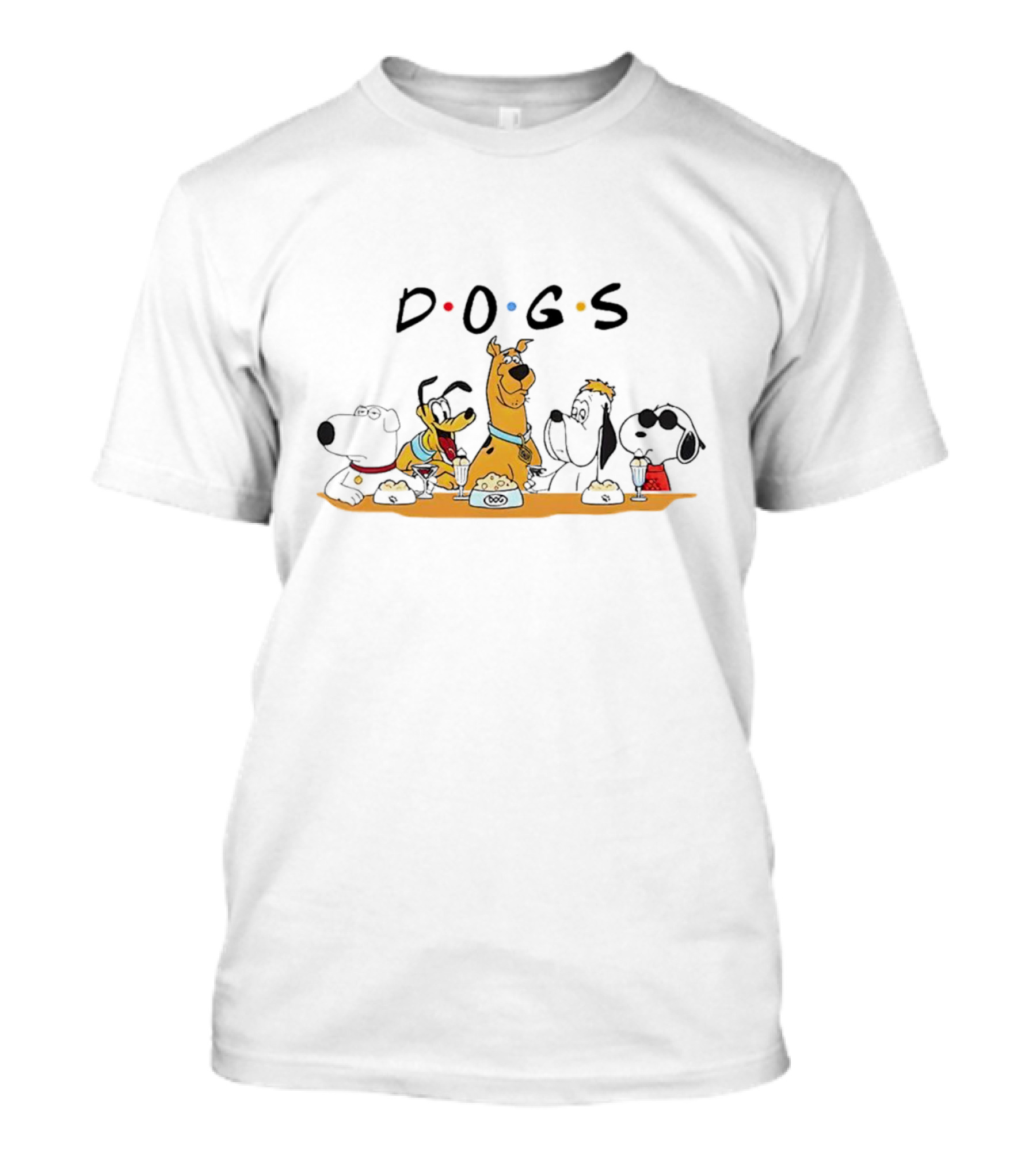 DOGS Friends TV Show Parody With Cartoon Dogs T-Shirt