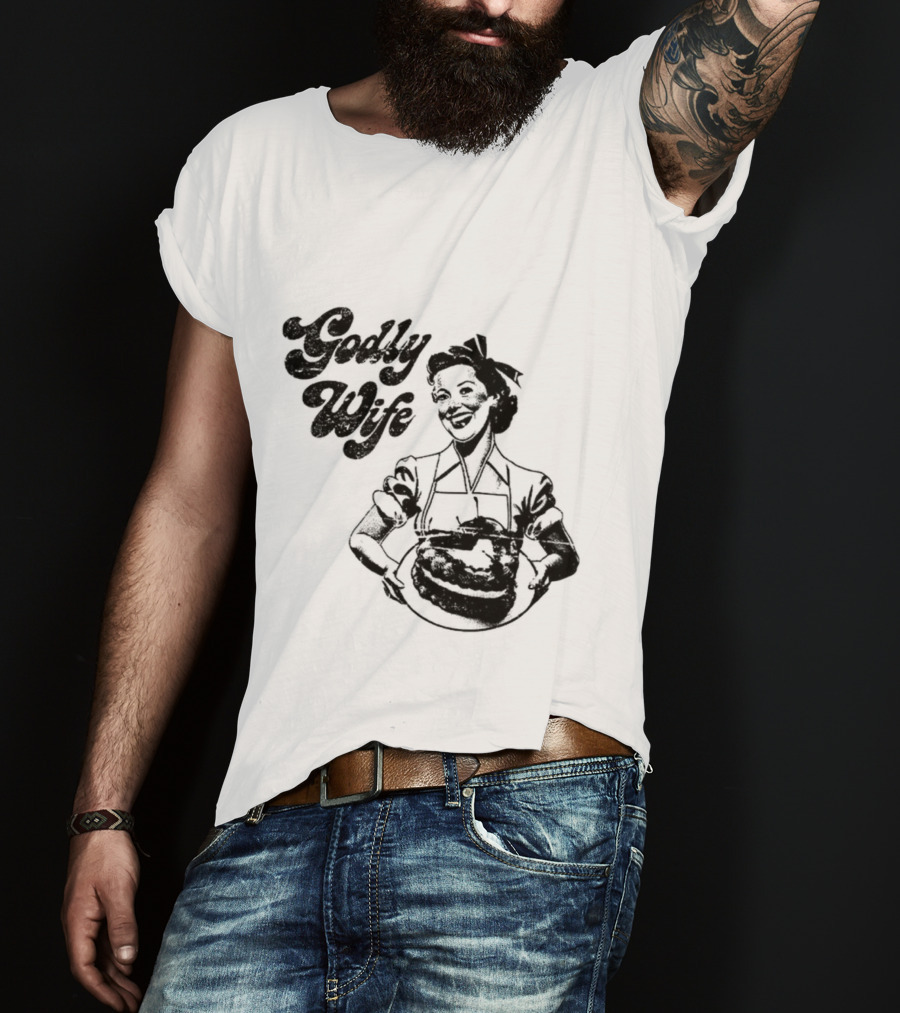 Godly Wife Retro Baking Housewife T-Shirt