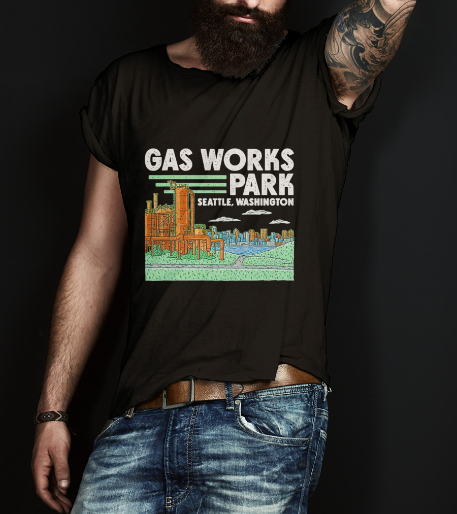 Gas Works Park Seattle Washington Industrial Landmark Skyline T-Shirt