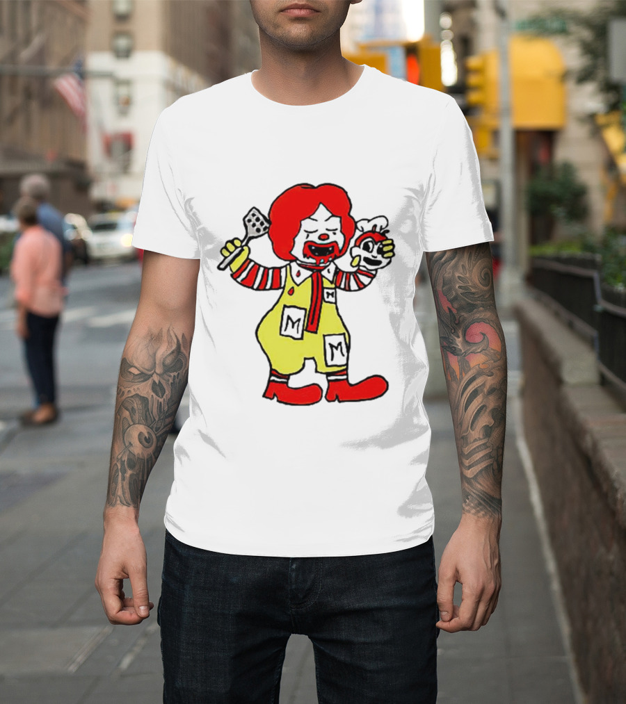 Mcdonalds x Jollibee Horror Crossover Halloween Mashup Character T-Shirt