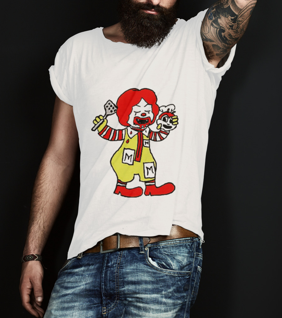 Mcdonalds X Jollibee Horror Crossover Halloween Mashup Character T-Shirt