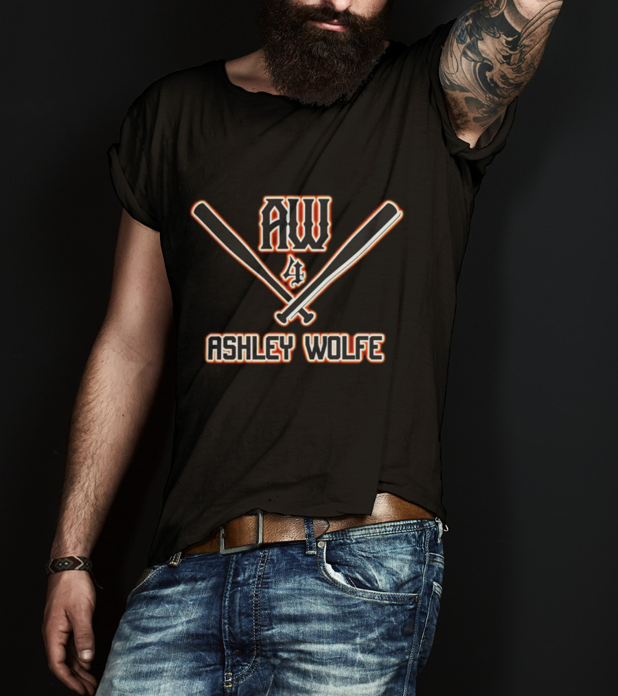 AW 4 Ashley Wolfe Baseball Crossed Bats T-Shirt