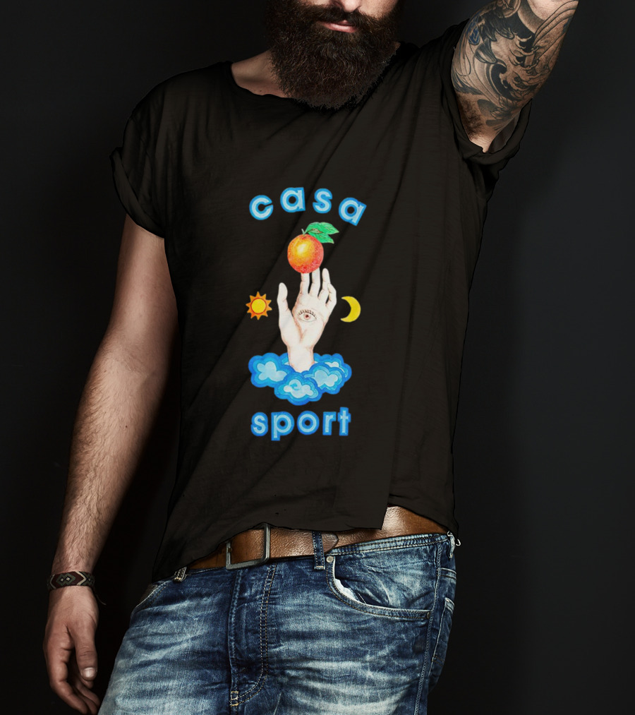 Casa Sport Hand And Eye With Sun Moon Clouds And Fruit T-Shirt