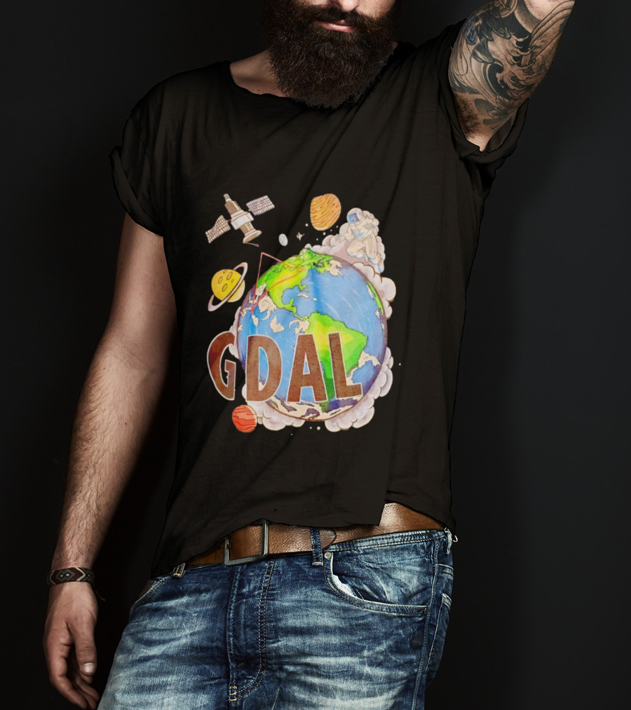 GDAL Astronaut Exploring Planets Orbiting Earth T-Shirt