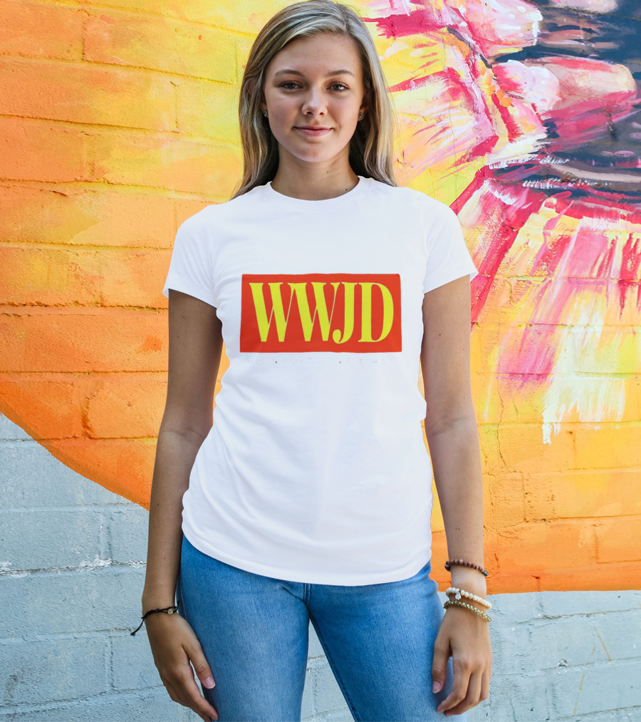 WWJD He Would Love First Bold Red T-Shirt