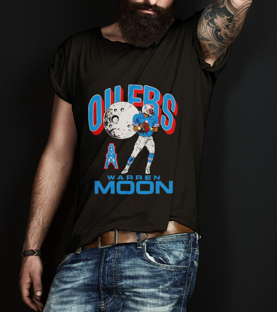 Tennessee Titans Oilers Warren Moon Retro Football Legend T-Shirt