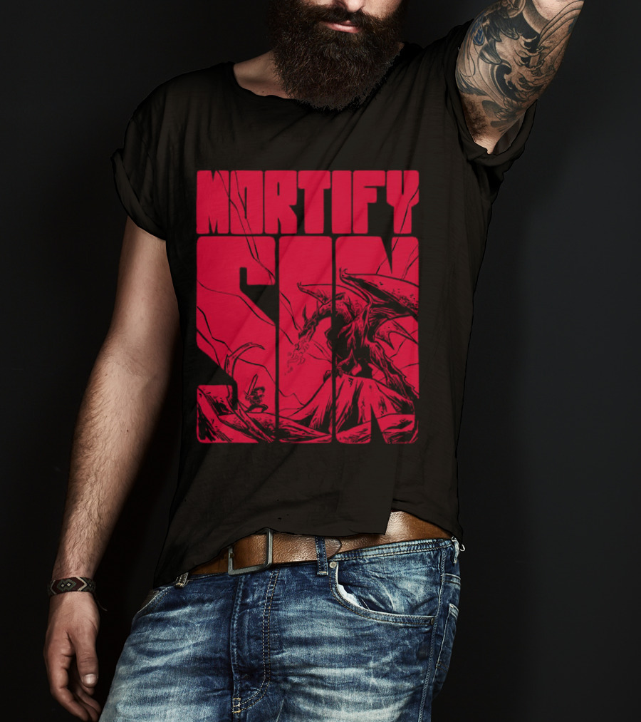 MORTIFY SIN Dark Battle With Fiery Behemoth T-Shirt