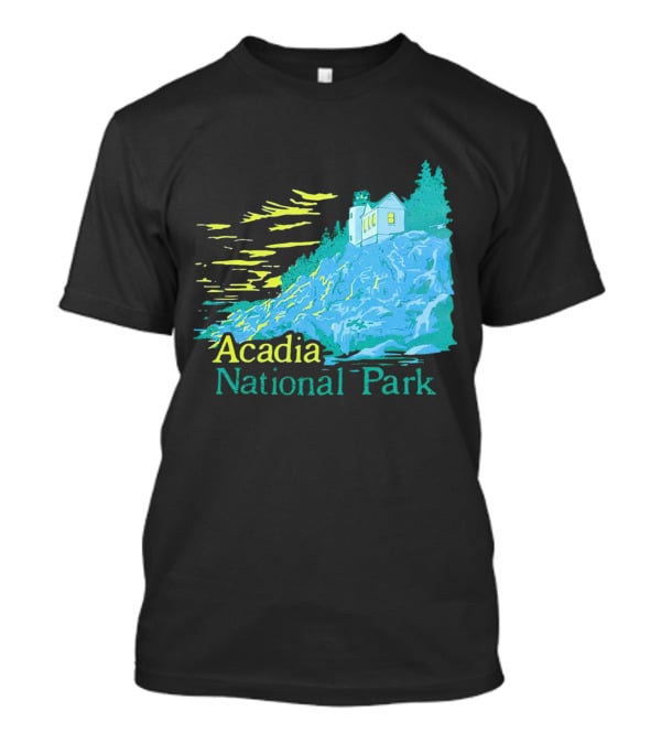 Acadia National Park Scenic Lighthouse And Rocky Cliff T-Shirt