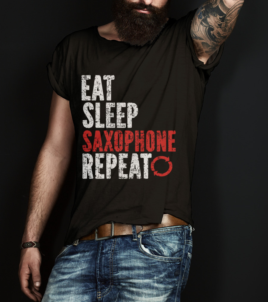 Eat Sleep Saxophone Repeat Halloween T-Shirt