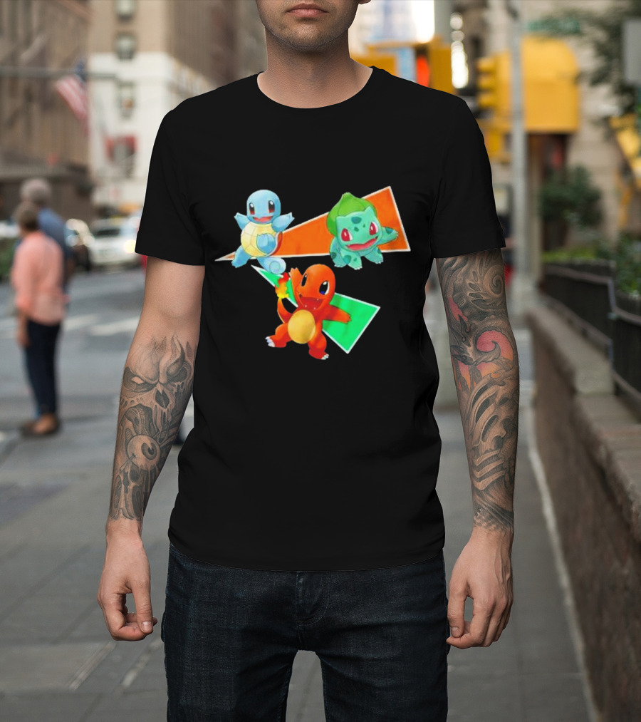 Charmander Bulbasaur Squirtle Pokemon Starter Trio T-Shirt