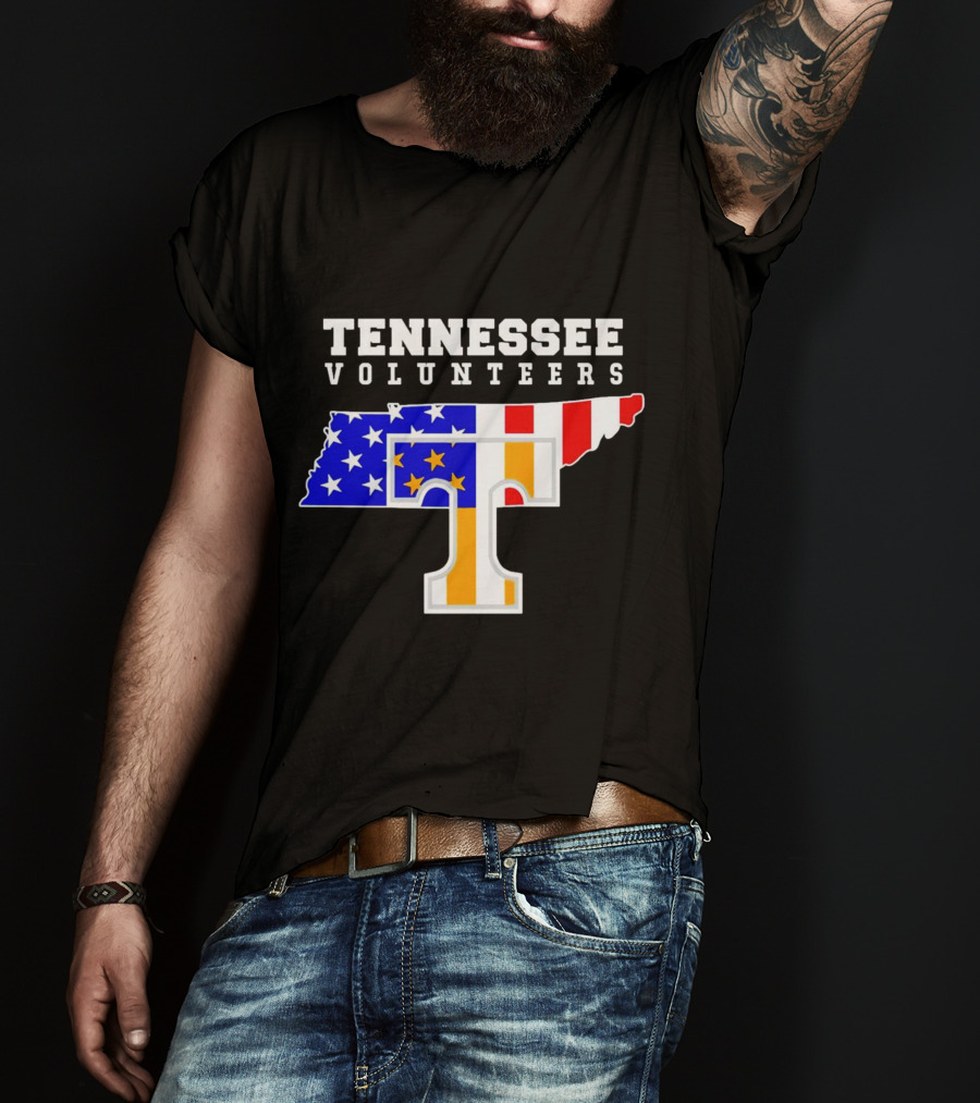 Tennessee Volunteers American Flag Map T T-Shirt