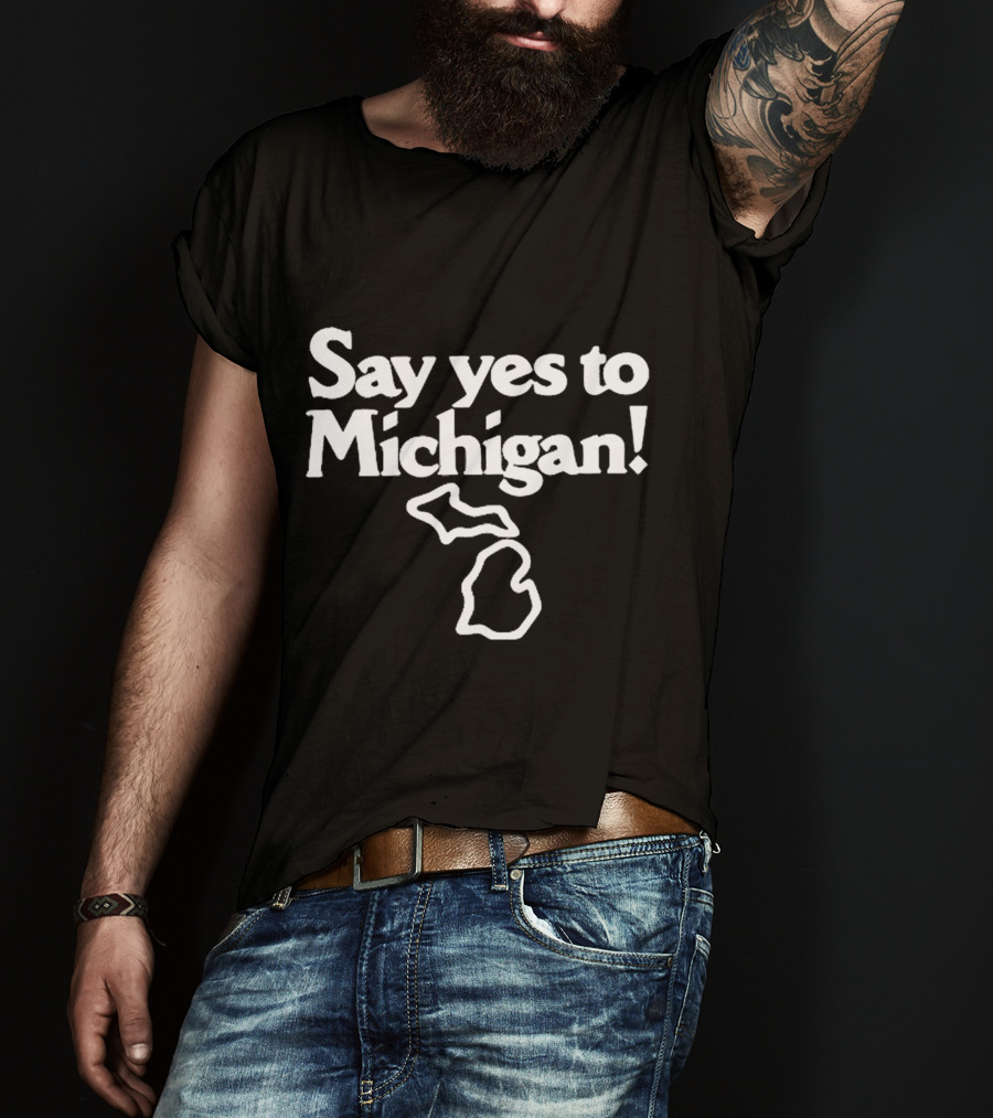 Jack White Say Yes To Michigan Outline T-Shirt