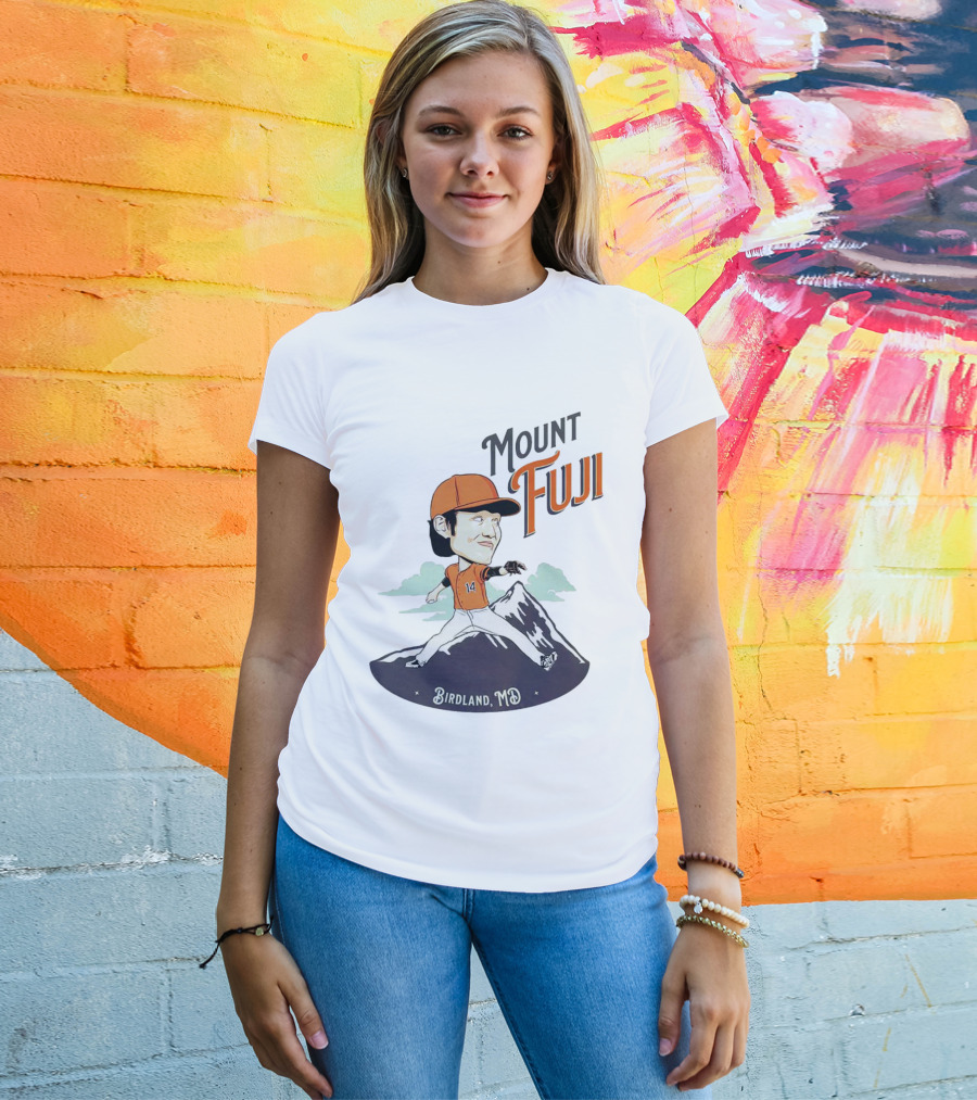 Mount Fuji Birdland MD Baseball Cartoon Character T-Shirt