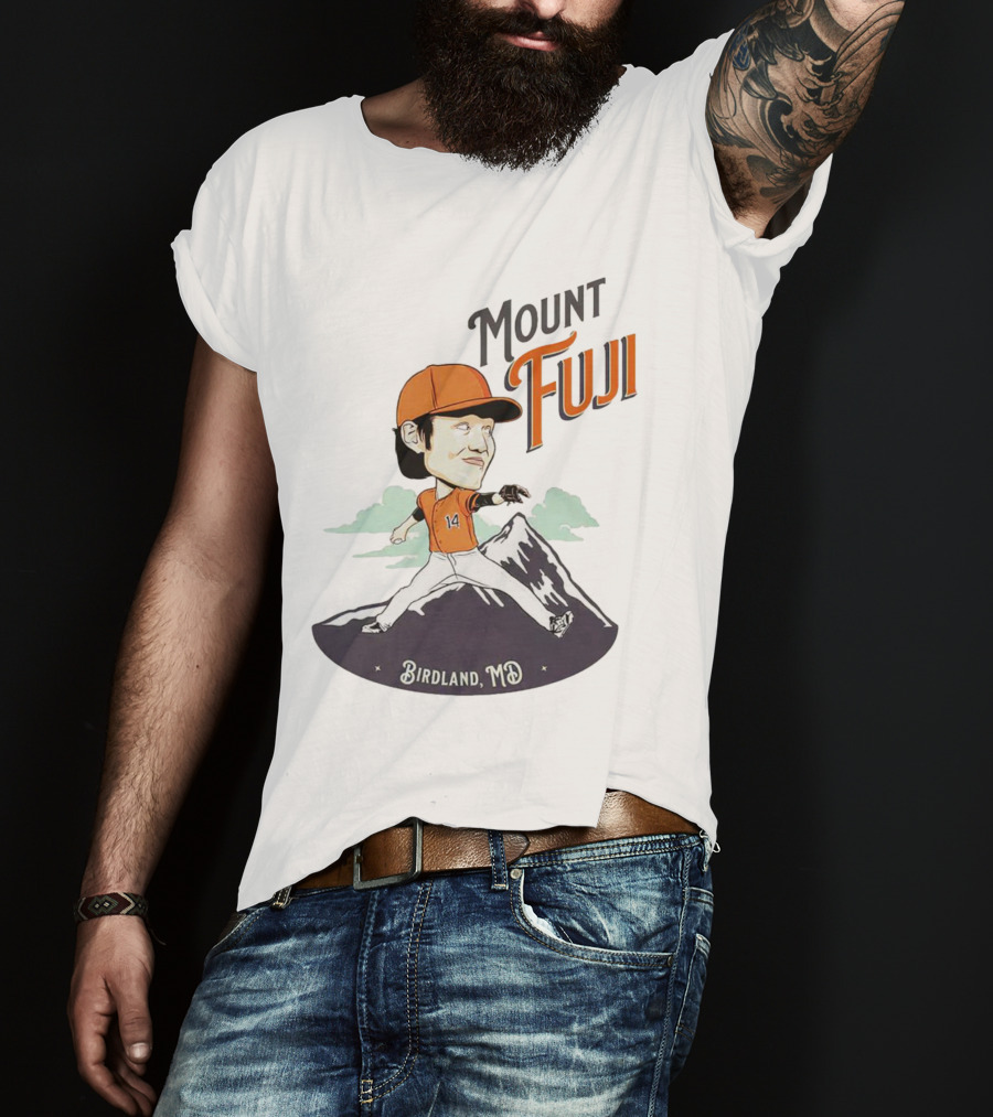 Mount Fuji Birdland MD Baseball Cartoon Character T-Shirt