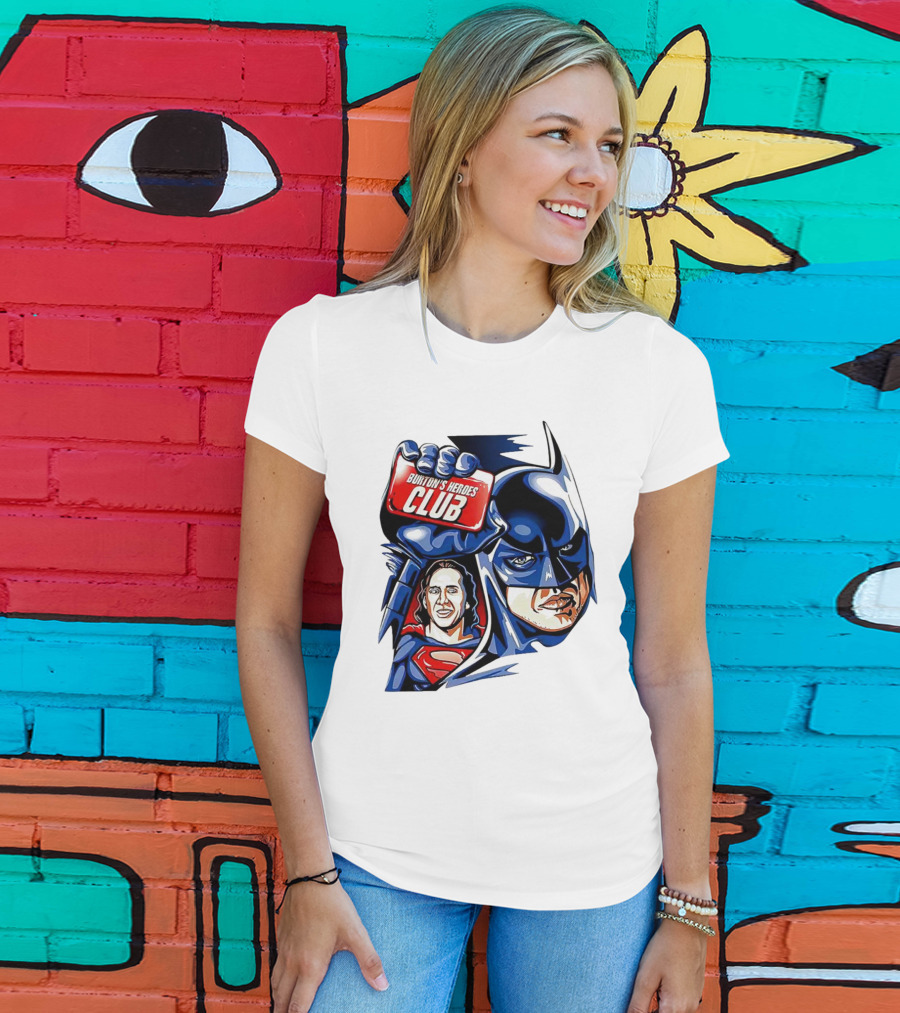 Burton's Heroes Club: Batman Fight Club Featuring Nicolas Cage As Superman T-Shirt