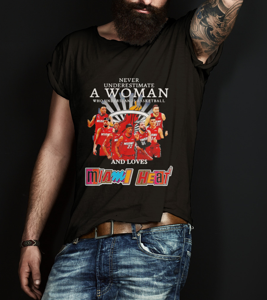 Never Underestimate A Woman Who Understands Basketball And Loves Miami Heat T-Shirt