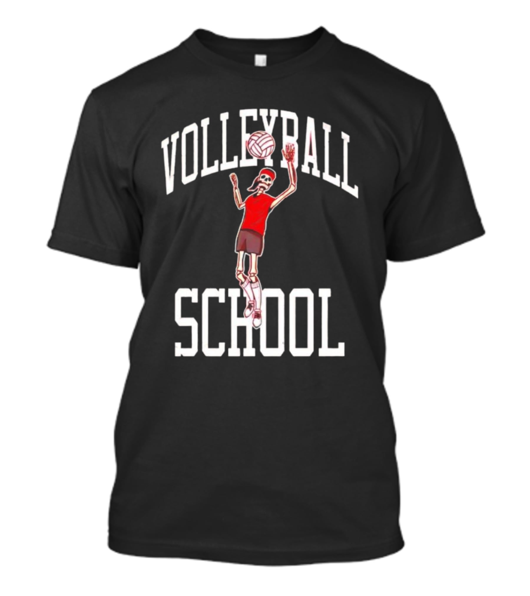 Volleyball School Skeleton Player Action Nebraska T-Shirt