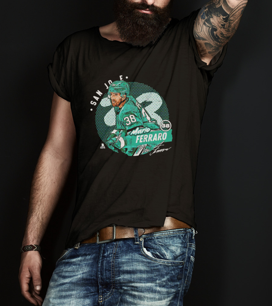 Mario Ferraro San Jose Sharks 38 Signature T-Shirt