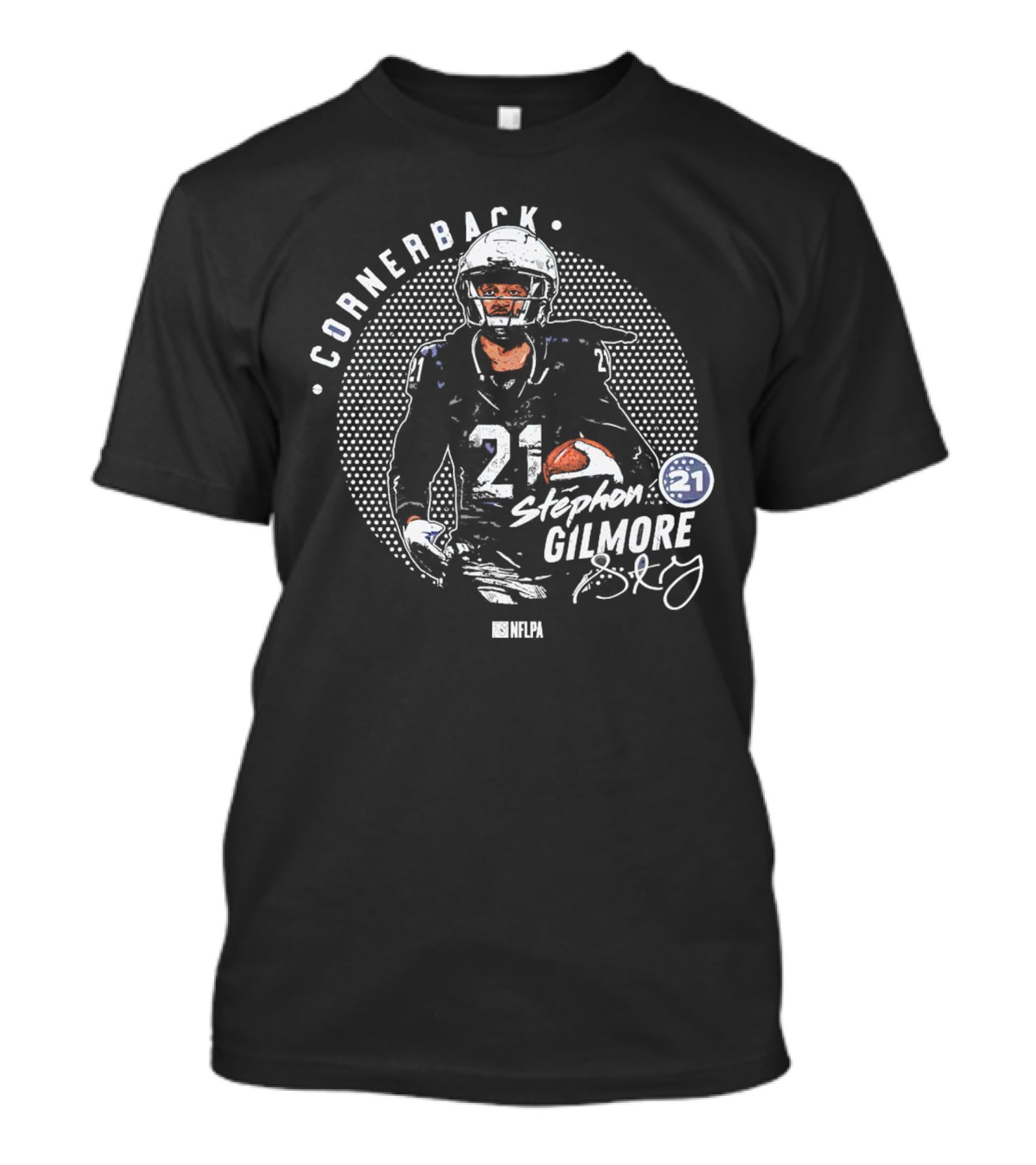 Cornerback Stephon Gilmore 21 NFLPA Dallas Cowboys Signature T-Shirt