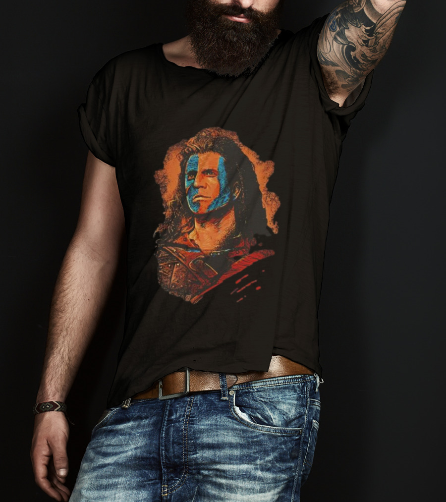 Braveheart William Wallace Scottish Warrior Face Paint T-Shirt