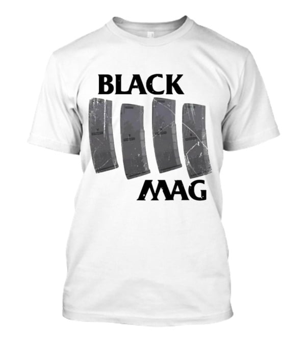 BLACK MAG Scratched And Weathered Magazines T-Shirt