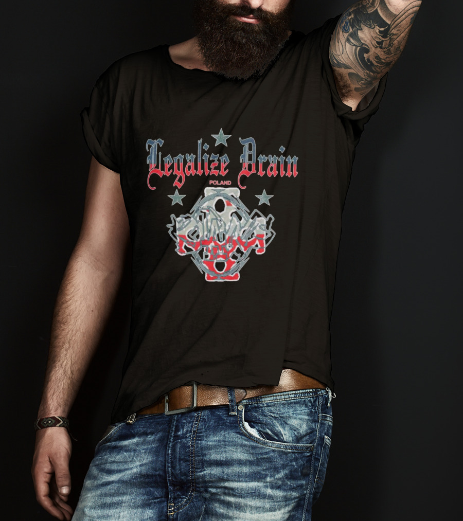 Legalize Drain Poland Stars And Chains T-Shirt