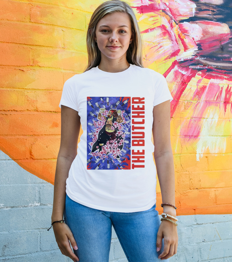 THE BUTCHER Cherry Blossom Blades Power Stance T-Shirt