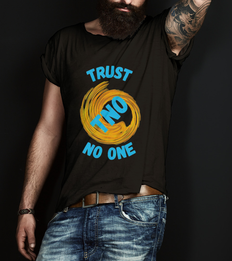 Trust No One TNO Be Careful Abstract Spiral T-Shirt