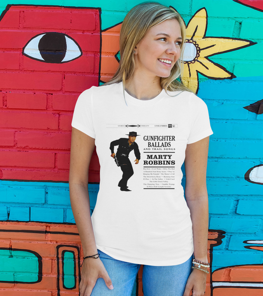 Marty Robbins Gunfighter Ballads And Trail Songs Album Cover Art Columbia T-Shirt