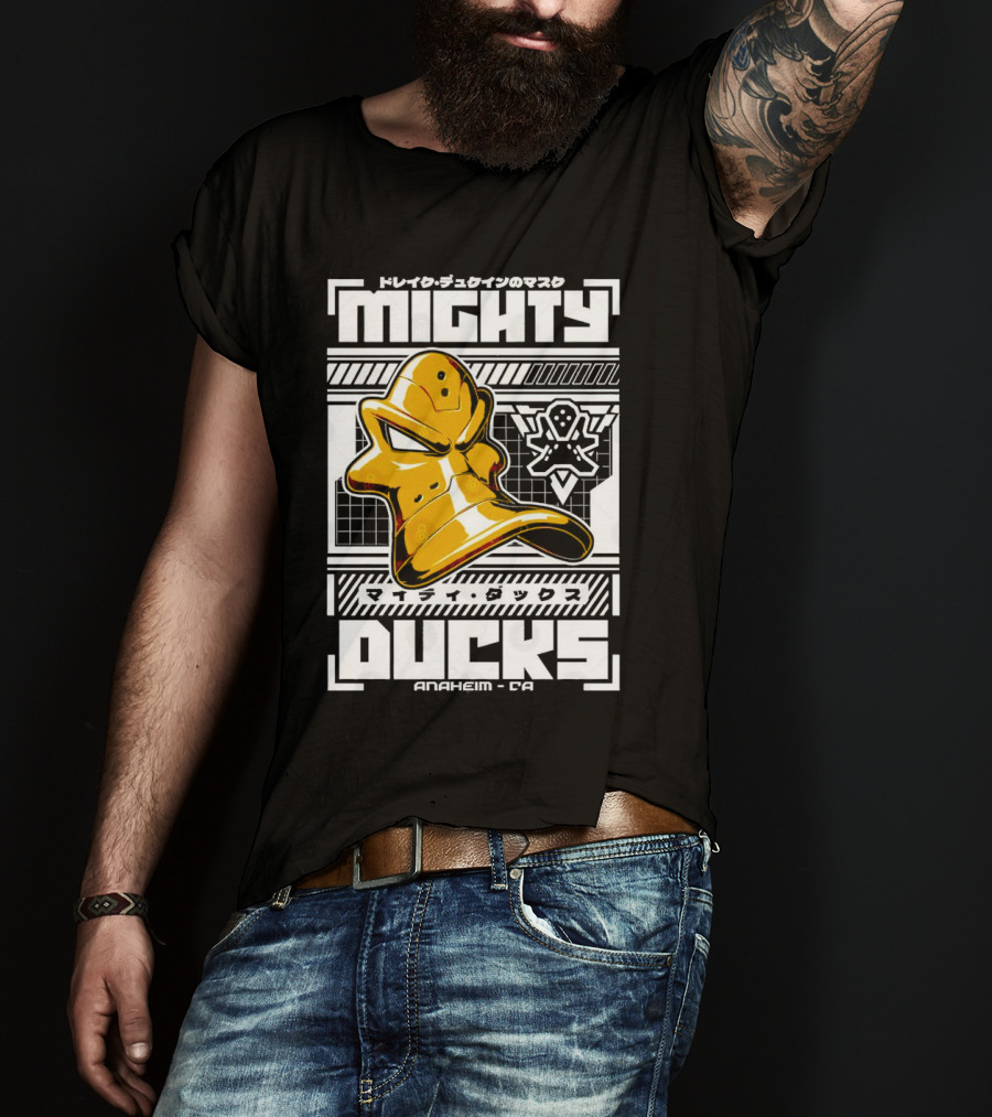 Mighty Ducks Anaheim CA Hockey Mask T-Shirt