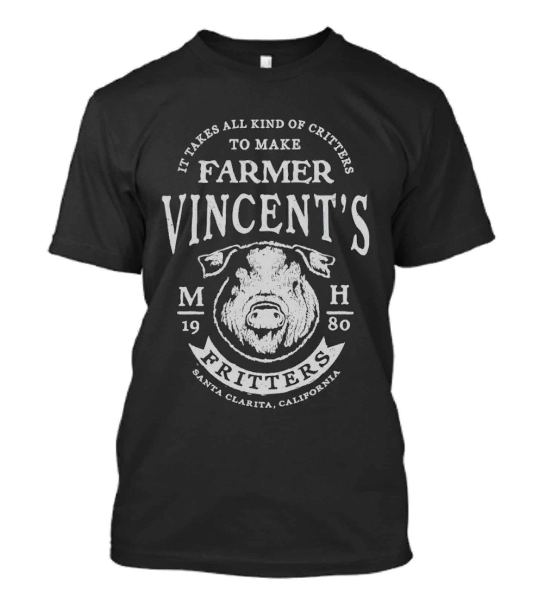 Farmer Vincent's Fritters Santa Clarita California 1980 Critter M H T-Shirt