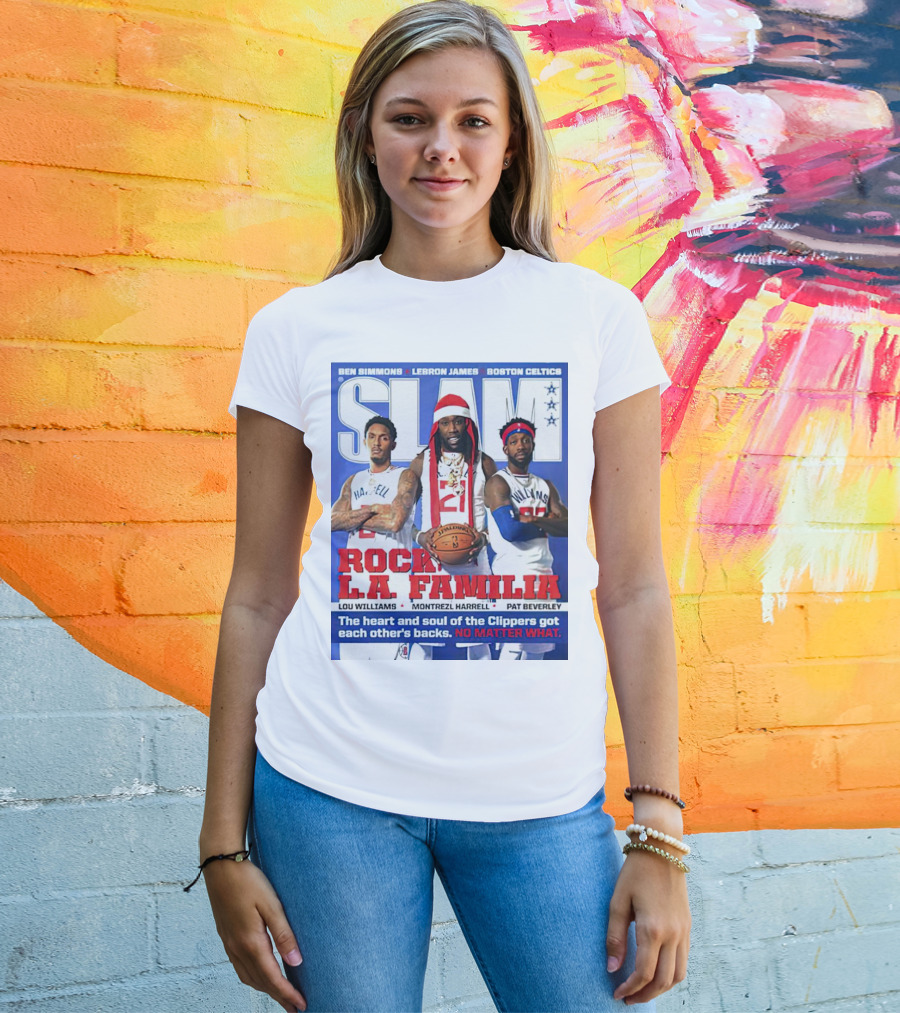 Slam Rock LA Familia Lou Williams Montrezl Harrell Pat Beverley Clippers T-Shirt