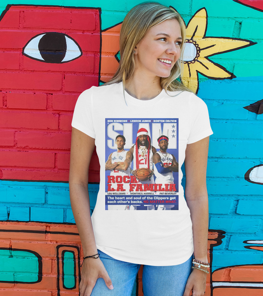 Slam Rock LA Familia Lou Williams Montrezl Harrell Pat Beverley Clippers T-Shirt