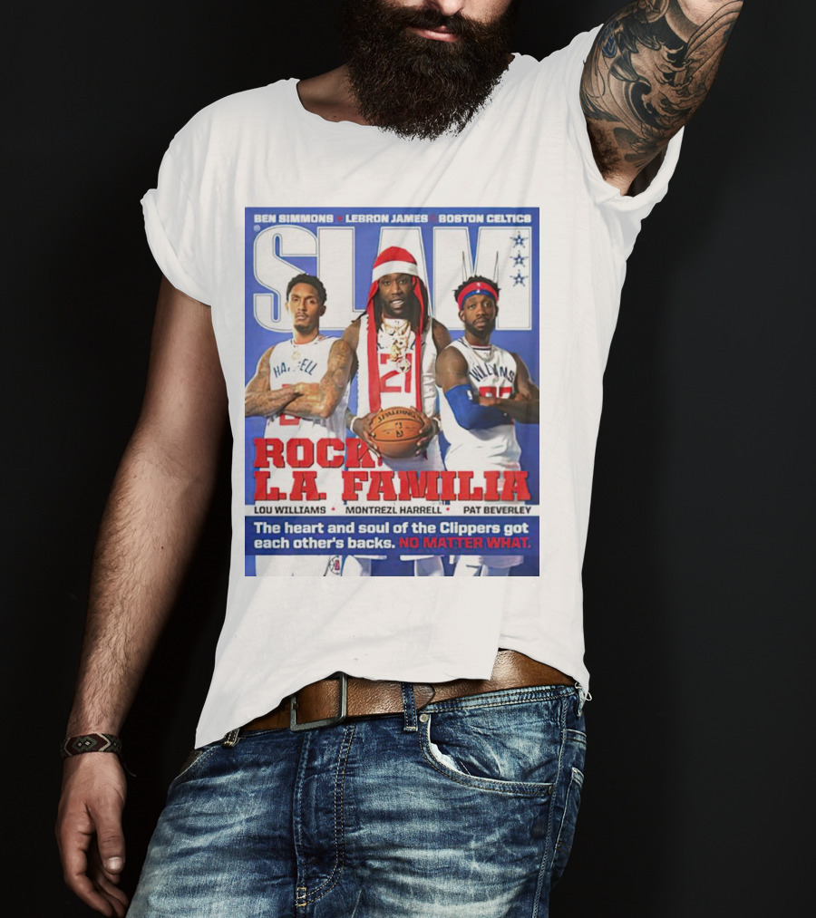 Slam Rock LA Familia Lou Williams Montrezl Harrell Pat Beverley Clippers T-Shirt