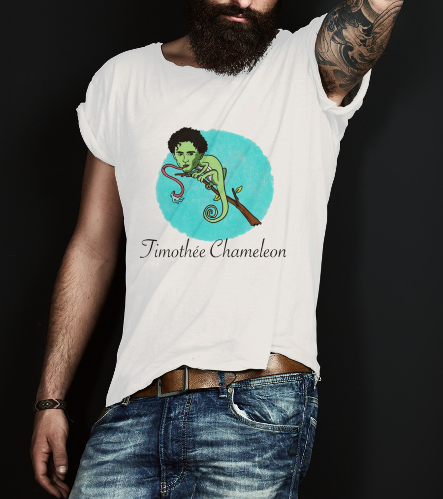 Timothée Chameleon With Green Lizard And Curled Tongue T-Shirt
