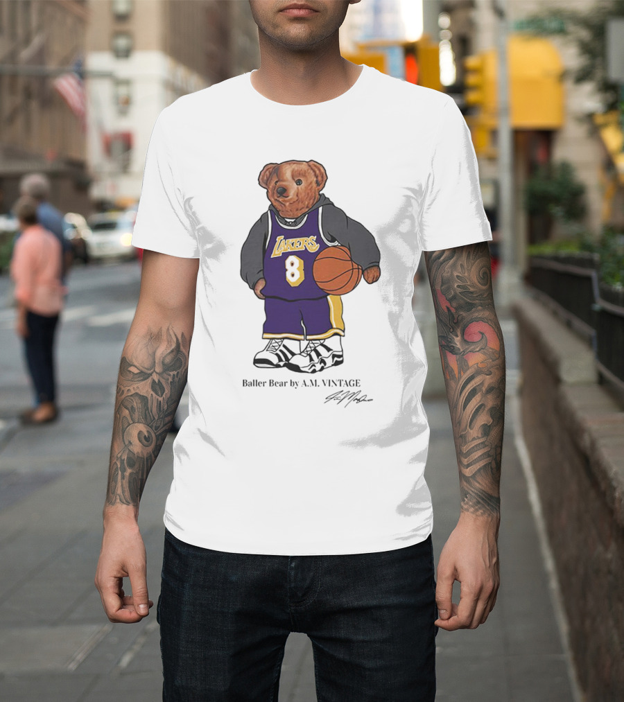 Lakers Baller Bear Kobe Bryant Champion Number 8 T-Shirt