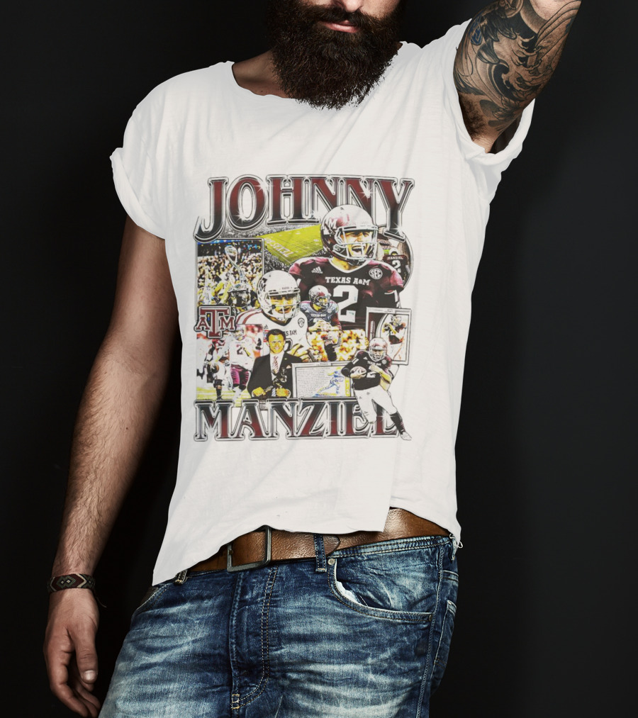 Johnny Manziel Texas A&M Aggies Football Highlights Collage T-Shirt