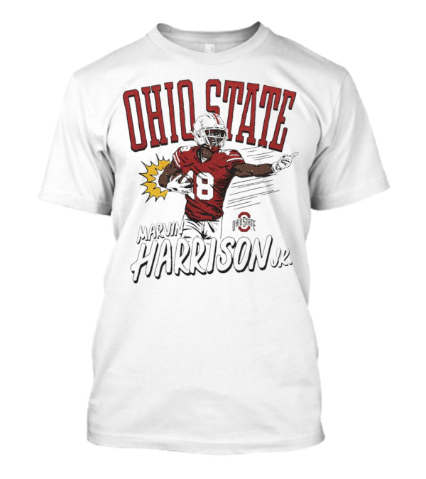 Ohio State Buckeyes Marvin Harrison Jr Cartoon 18 T-Shirt