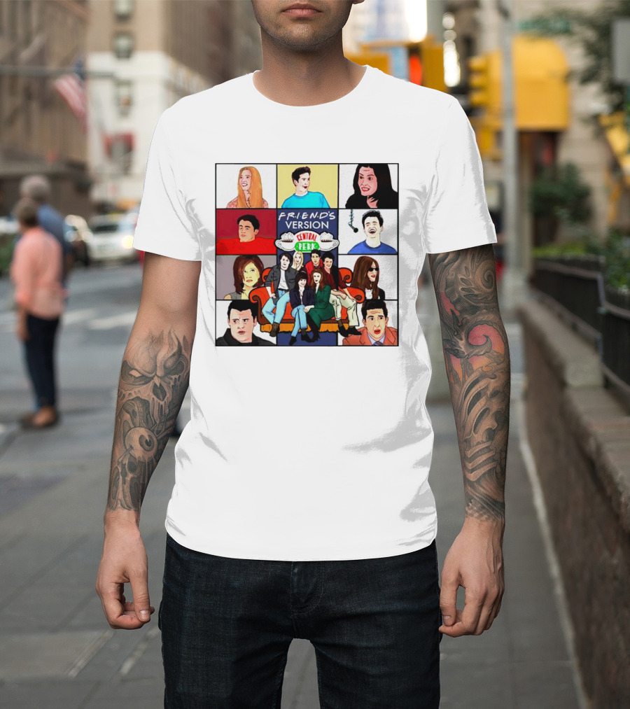 FRIEND'S Version Central Perk Iconic Characters Collage T-Shirt