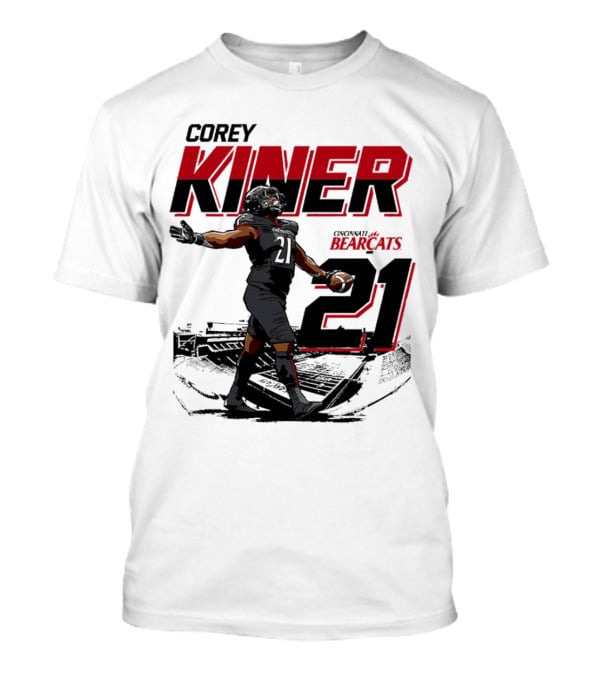 Corey Kiner 21 Cincinnati Bearcats Football Stadium T-Shirt