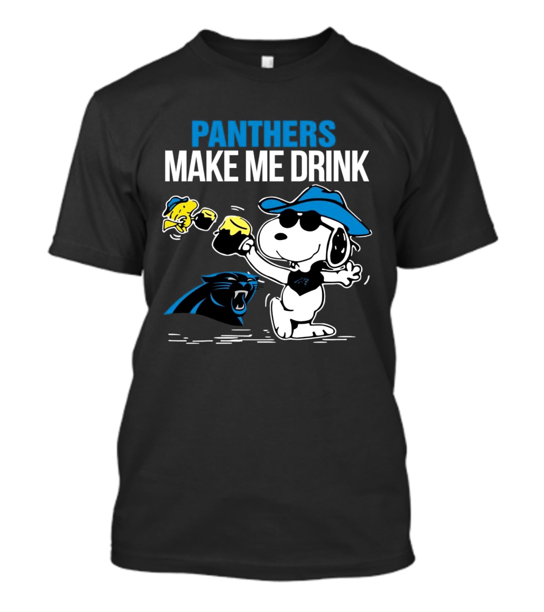Panthers Make Me Drink Snoopy Iconic Football Fun T-Shirt